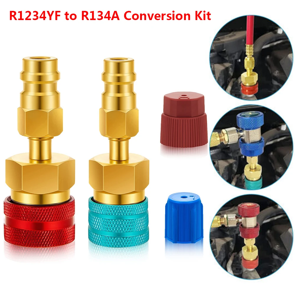 R1234yf To R134a Adapter Brass Connector Adapter Hose Fitting R1234YF To  R134A Replacement Connector Conversion Adapter For Air - AliExpress