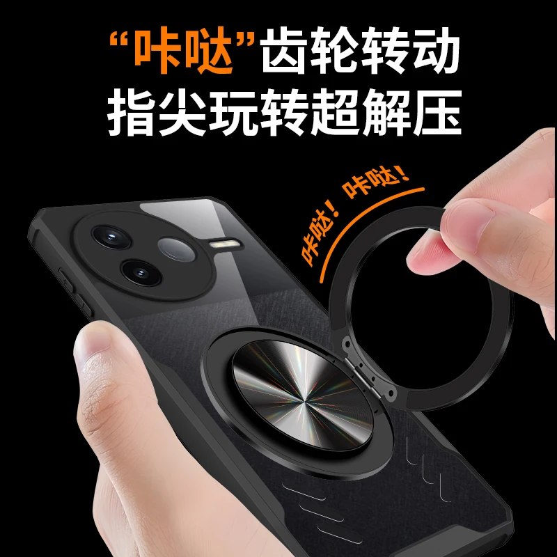 360° Rotation Stand Holder Case with Magnetic Graphene Cooling and Transparent Cover