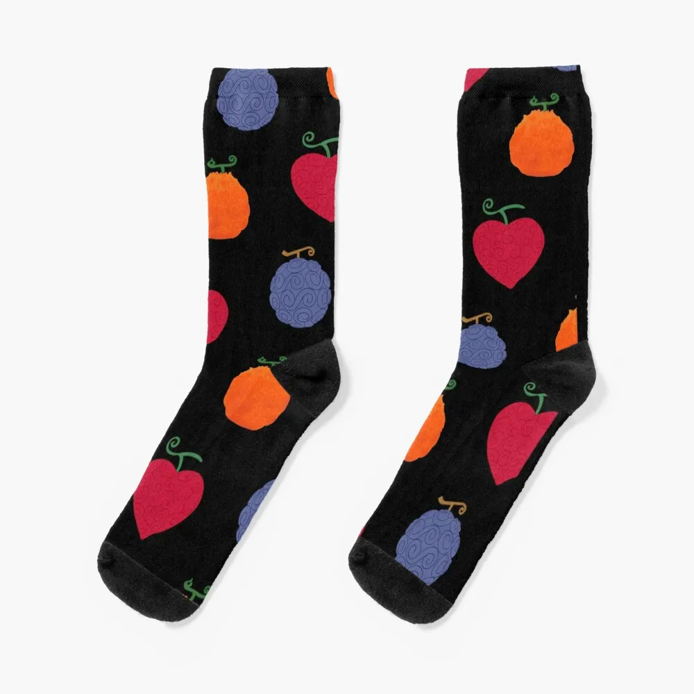 Devil Fruit Pattern Socks compression stockings Women Rugby Socks Women Men's fire and flames pattern socks rugby moving stockings