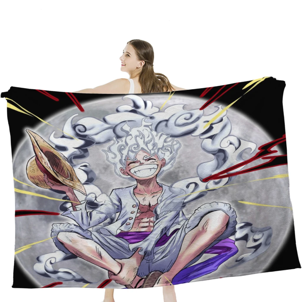 

One-Piece-Luffy-Retro-Anime Thickened Blanket Flannel Extra Soft 3D Printing Warm Winter Plush