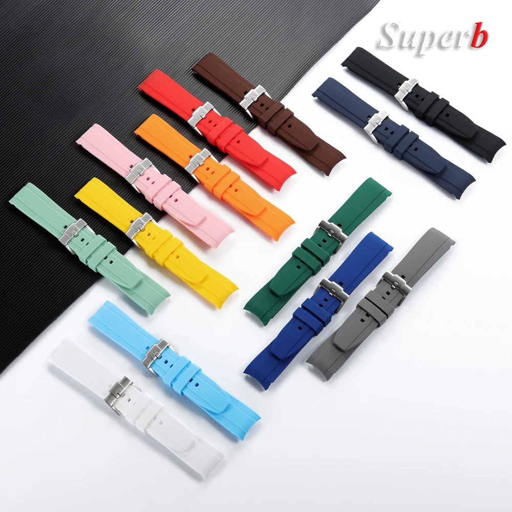 Curved End Soft Silicone Waterproof Sport Wristband