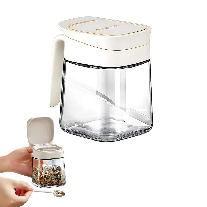 

Seasoning Box Clear Seasoning Box Storage Container Salt Pepper Shakers Spice Organizer Anti Slip Transparent Food Storage