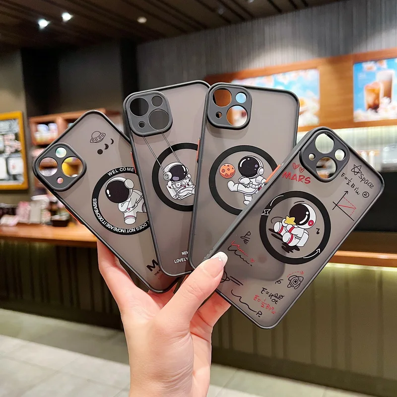 Cartoon Astronaut Matte Hard Acrylic Phone Cover