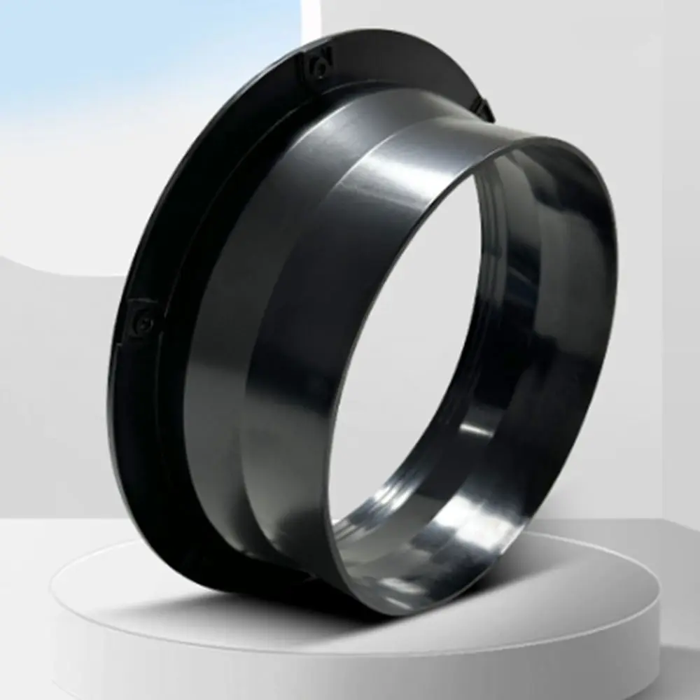 Black ABS Bevel Flange Adapter for Air Ventilation Hoses (50-160mm)