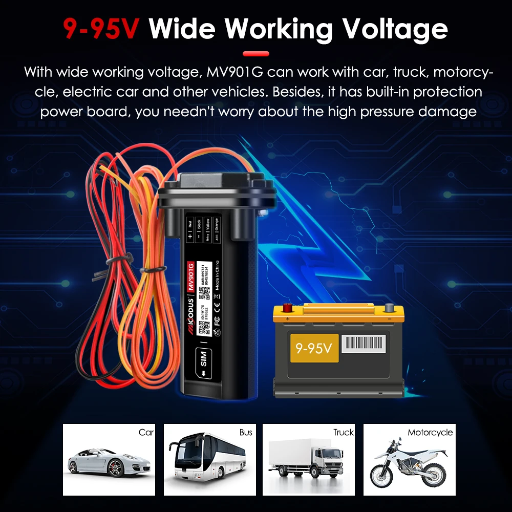 4G MV901G GNSS Vehicle Tracker with Multi-Alerts and Geo-Fence