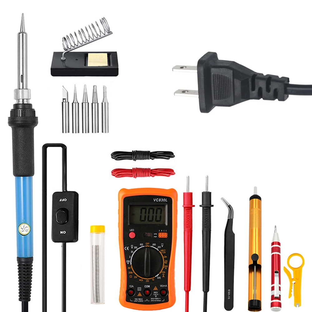 

60W Digital Electric Soldering Iron 220V 110V Temperature Solder Welding iron Tool KIT Tips 60W