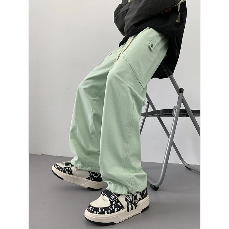 

Japan Style Simple Cotton Pants Men Baggy Solid Color Versatile Fashion Brand Casual Pants Harajuku Trousers Male Streetwear