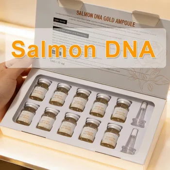Face Salmon DNA Gold Ampoule Skin Booster Serum Kit Brightening Whitening Moisturizing Rejuvenation Care Skin