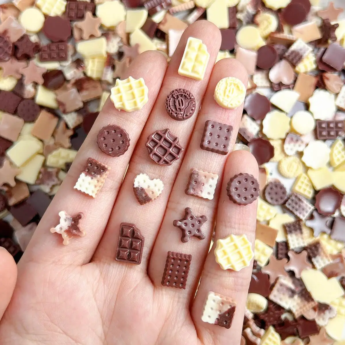Cute 3D Chocolate Biscuit Nail Charms