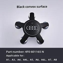 Luxury Car Wheel Hub Cover Set - Sleek Rim Center Cap Decoration Accessories (4 Pieces) - Audi (4Pcs Black)