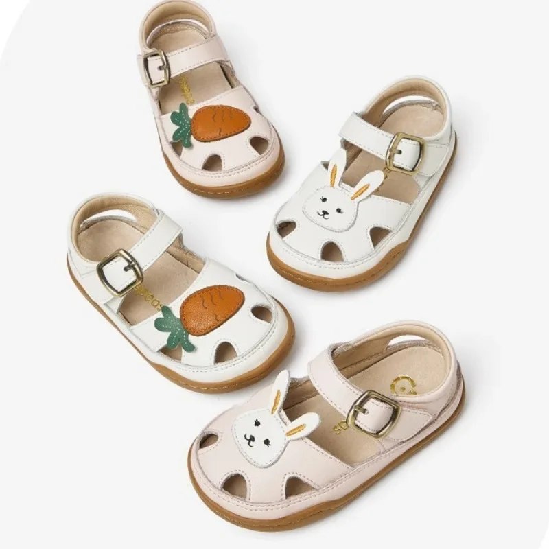 

Children Sandals Girl Cute Bunny Casual Sandals Boy Soft Sole Non-slip Toe Protection Beach Sandals Size21-30