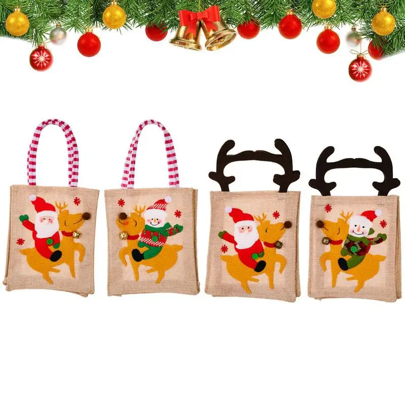 

Рождественская сумка, 4 шт., Подарочная сумка с надписью "Merry Christmas"