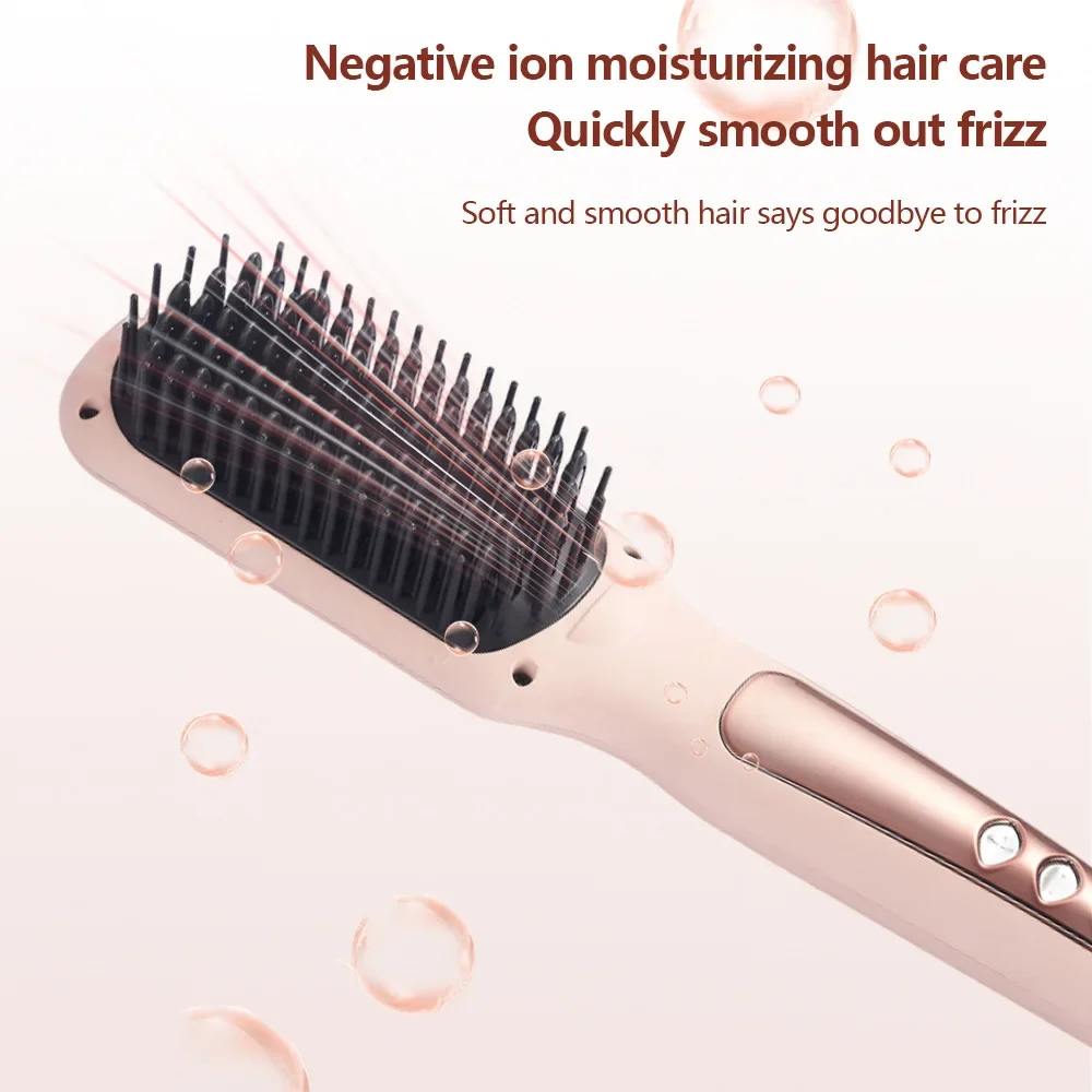 Stock Available Cross-Border Hair Curler Electric Comb Straight And Curling Two-In-One Export Direct Electric Comb Multi-Functio