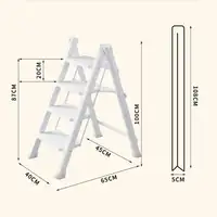 Compact Indoor Thickening Kitchen Step Stools Foldable Attic Roof Step Ladders Agility White Escalera Plegable Home Furniture 4