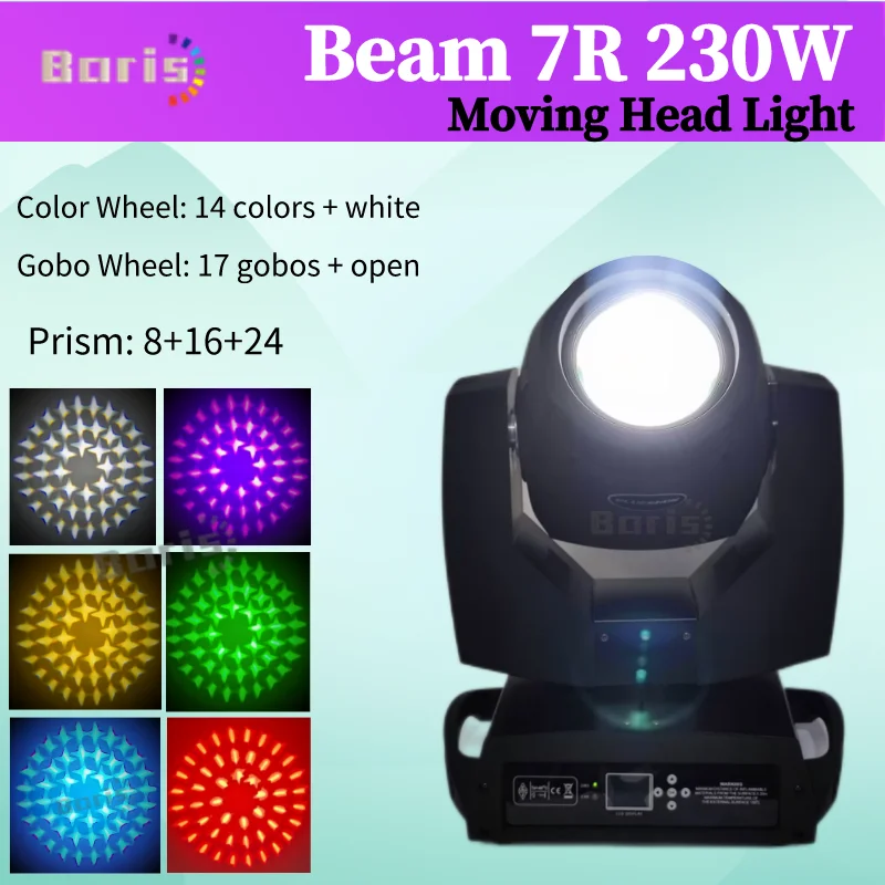 7R 230W - Luz de cabeza móvil Sharpy - 17 Gobos RGBW luces de haz - 14  colores LED de cabeza móvil Dj luces - 16CH DMX512 control de sonido para