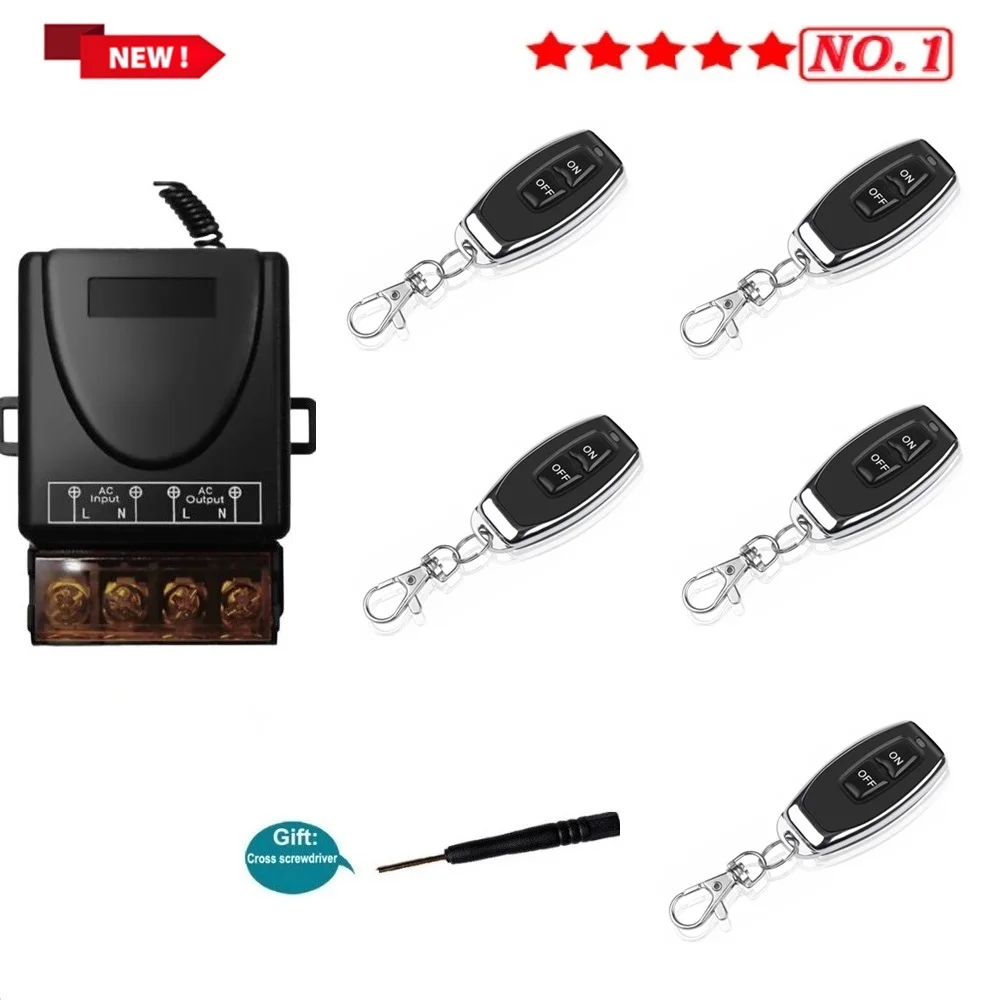 433MHz-RF-Transmitter-Remote-Control-ON-OFF-Switch-AC-220v-30A-Relay ...