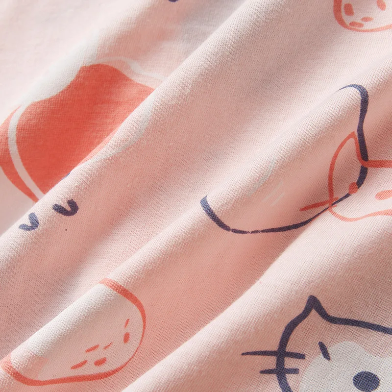Children Cotton Pajamas Summer Cartoon Printed 2 Pieces Set Short Sleeve Top with Shorts Toddler Baby Boy Girls Sleepwear Sets