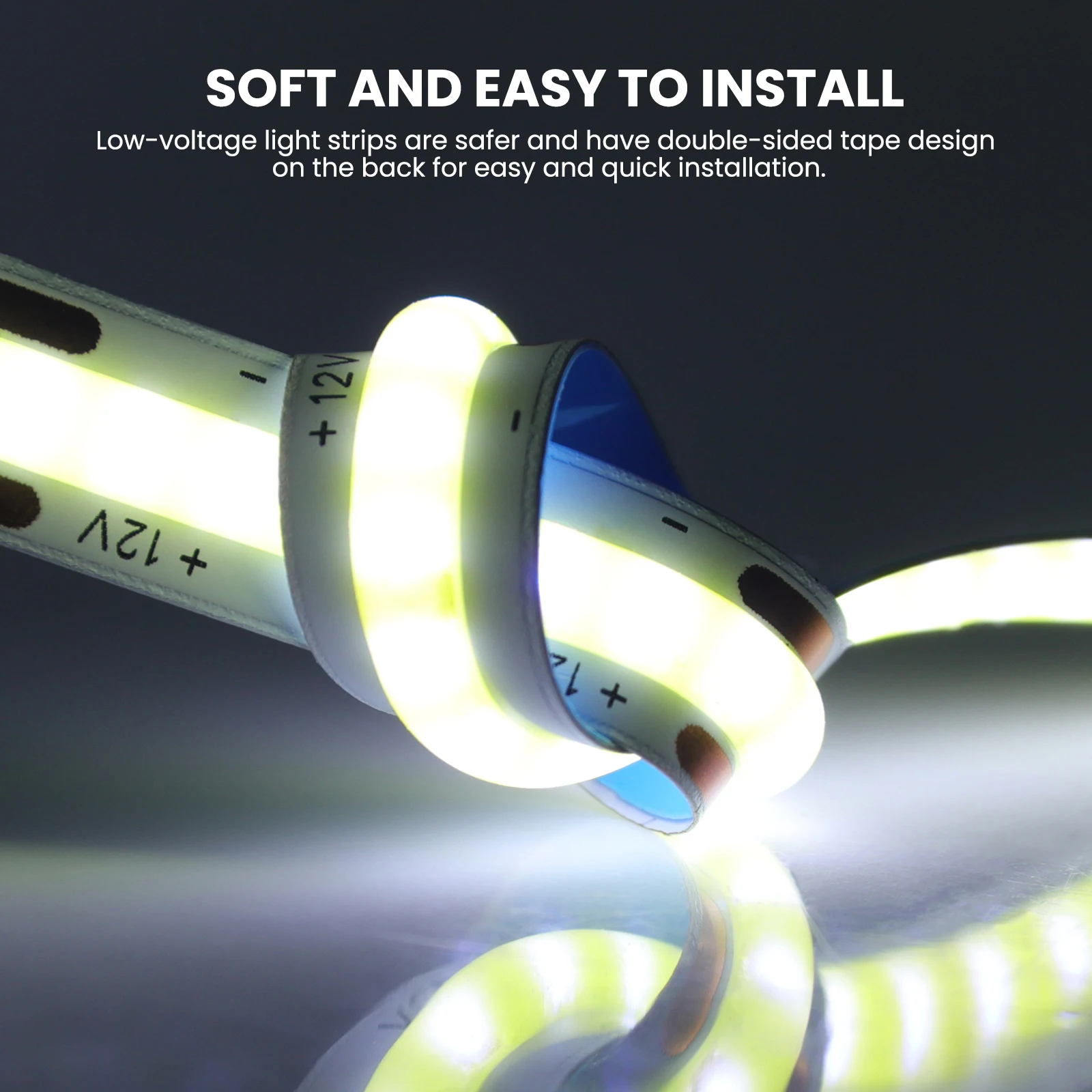 COB LED Strip Lights 320 480 528LEDs/m High Density Flexible Tape Ribbon Se704b9039deb41a8a8e9dfe88c34a0f5D