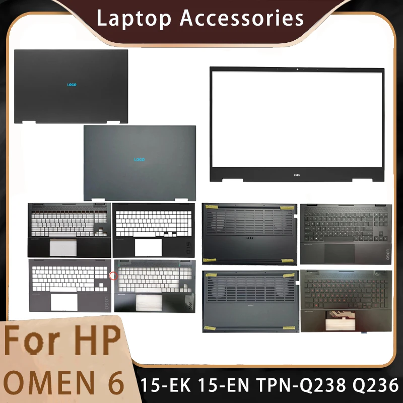 Nuovo Per Hp Omen 6 15-Ek 15-En Tpn-Q238 Q236 Sostituzione Accessori Per Laptop Cover Posteriore Lcd/Poggiapolsi/Fondo/Tastiera Con Logo