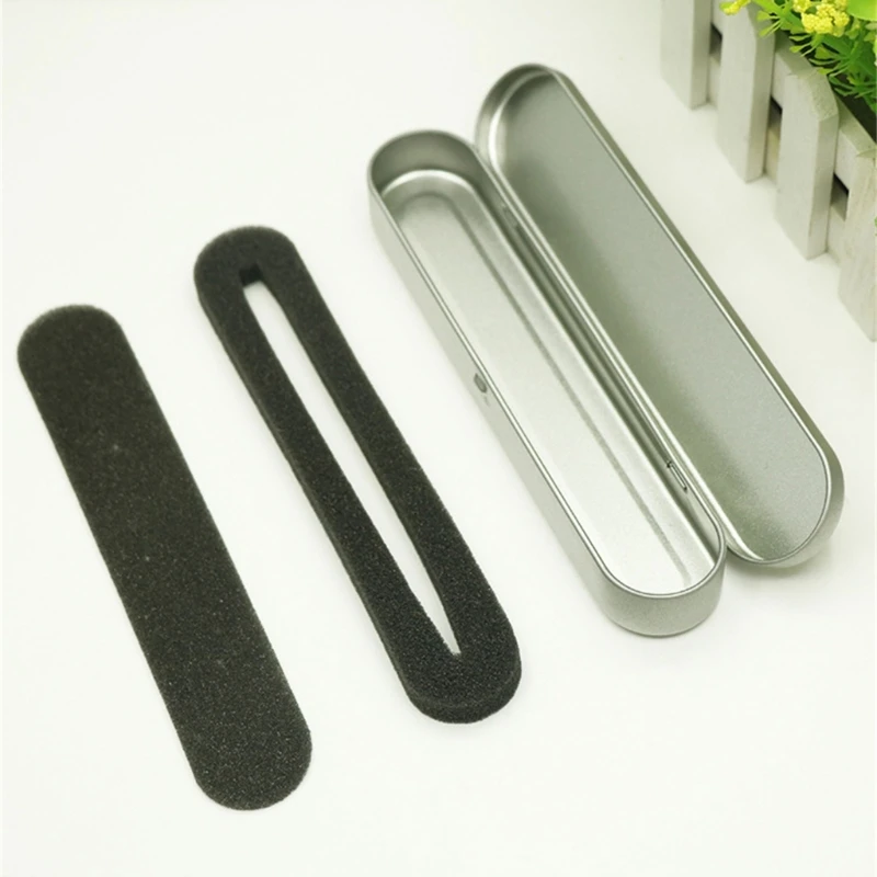 

5PCS Elegant Metal Pen Box with Sponge Lining Pencil Holder Pen Case Perfect For Business and School Supplies