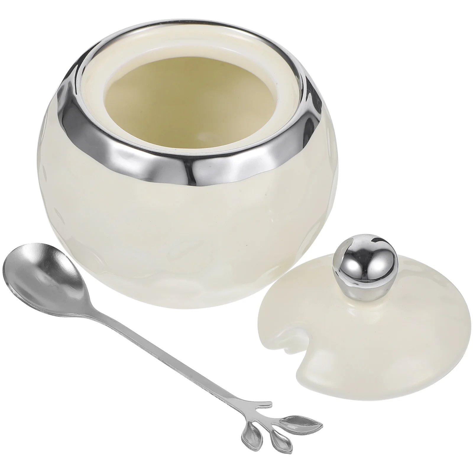 

Ceramic Sugar Bowl Porcelain Salt Bowl Salt Container Modern Spice Box Seasoning Jar for Home