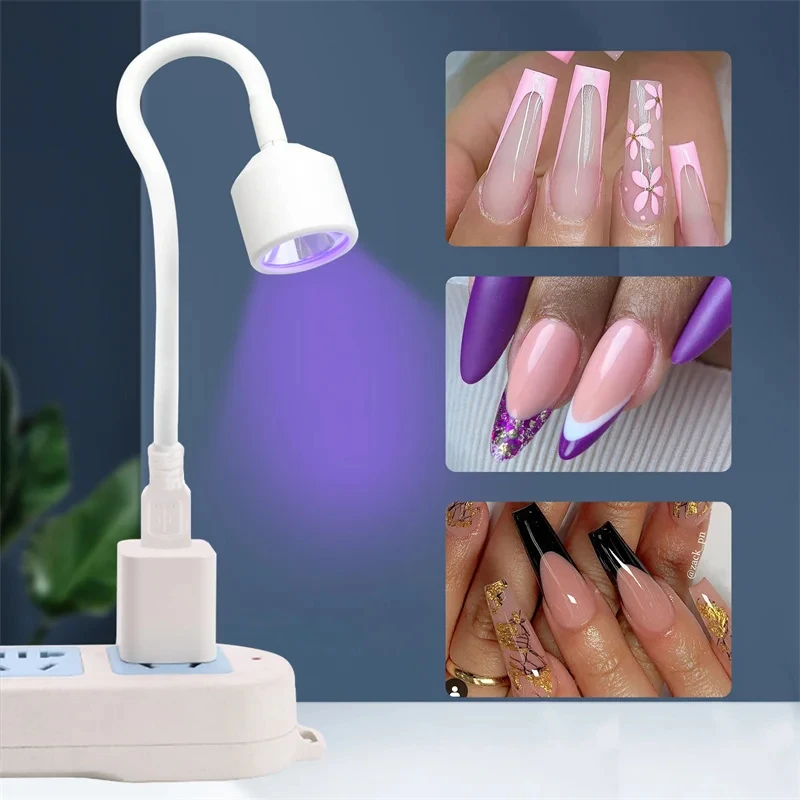 Mini UV LED Nail Curing Lamp Bendable USB Light For Fast Drying Eyelash Extensions Glue Nail Polish Gel Manicure Tool 1 Mini UV LED Nail Curing Lamp Bendable USB Light For Fast Drying Eyelash Extensions Glue Nail Polish Gel Manicure Tool