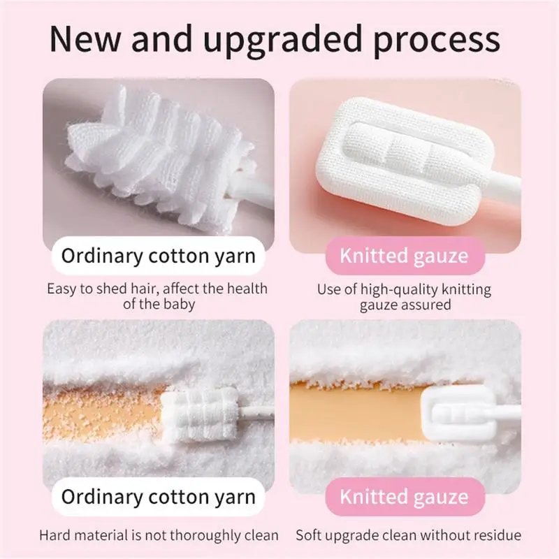 Baby Gauze Tongue Cleaner 30pcs One-Time Baby Toothbrush Portable Oral Tongue Gauze Gum Cleaner Flexible Toothbrush baby toothbrush baby teeth cleaning tool