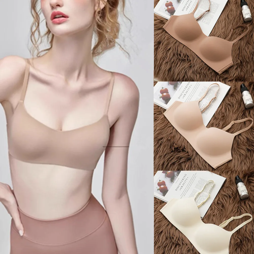 

Soft Seamless Women's Bra Thin Non-Wire Support Underwear for Women Girls Bras Lingerie Beauty Back Tube Top Solid Comfort