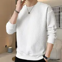 Spring  Autumn Tops Men's Sweatshirt Casual Base Shirt Round Collar Pullover Long Sleeve Trendy Fashion Interior Outdoor Wear 2