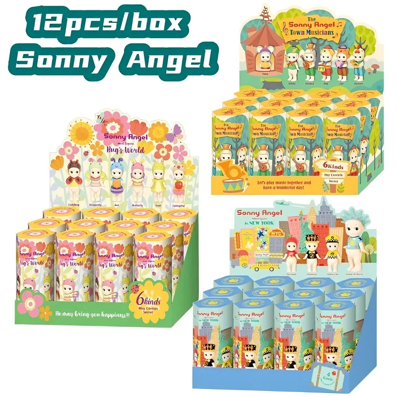 

12pcs/box Sonny Angel Blind Box Bugs World Space Fun Animals Birthday Cake Collection Mystery Boxfigures Model Decorative Gifts
