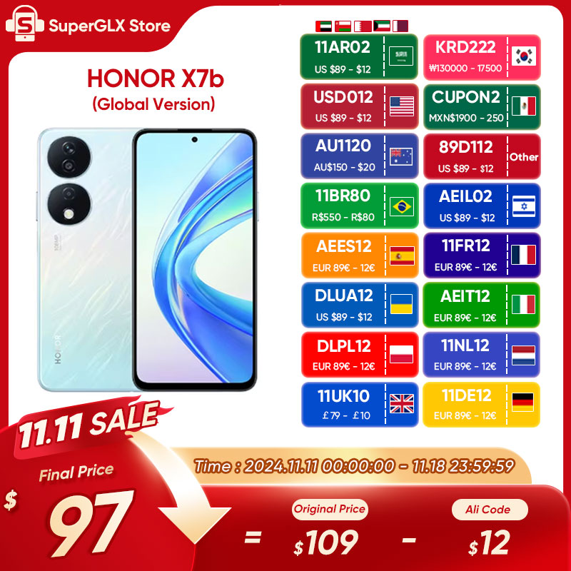 2024 Original HONOR X7b 4G Smartphone Snapdragon 680 6.8 inches 90Hz Refresh Rate Display 108MP Camera 5300mAh Battery