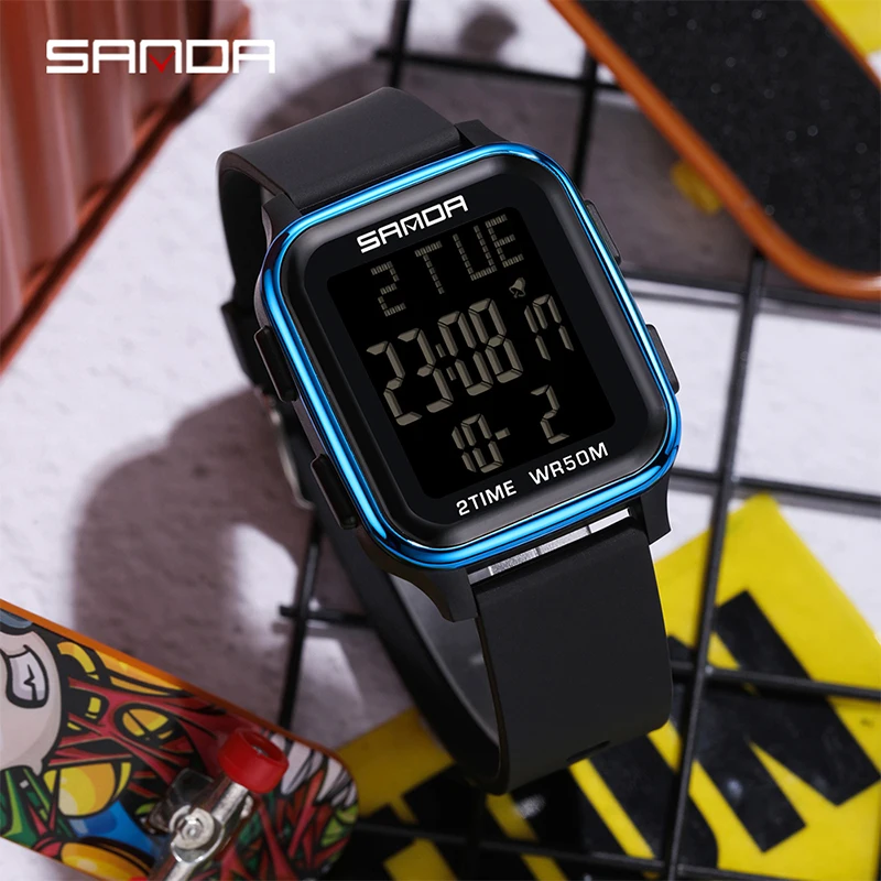 Sanda Top Marke wasserdichte LED digitale Herren uhren Sport
