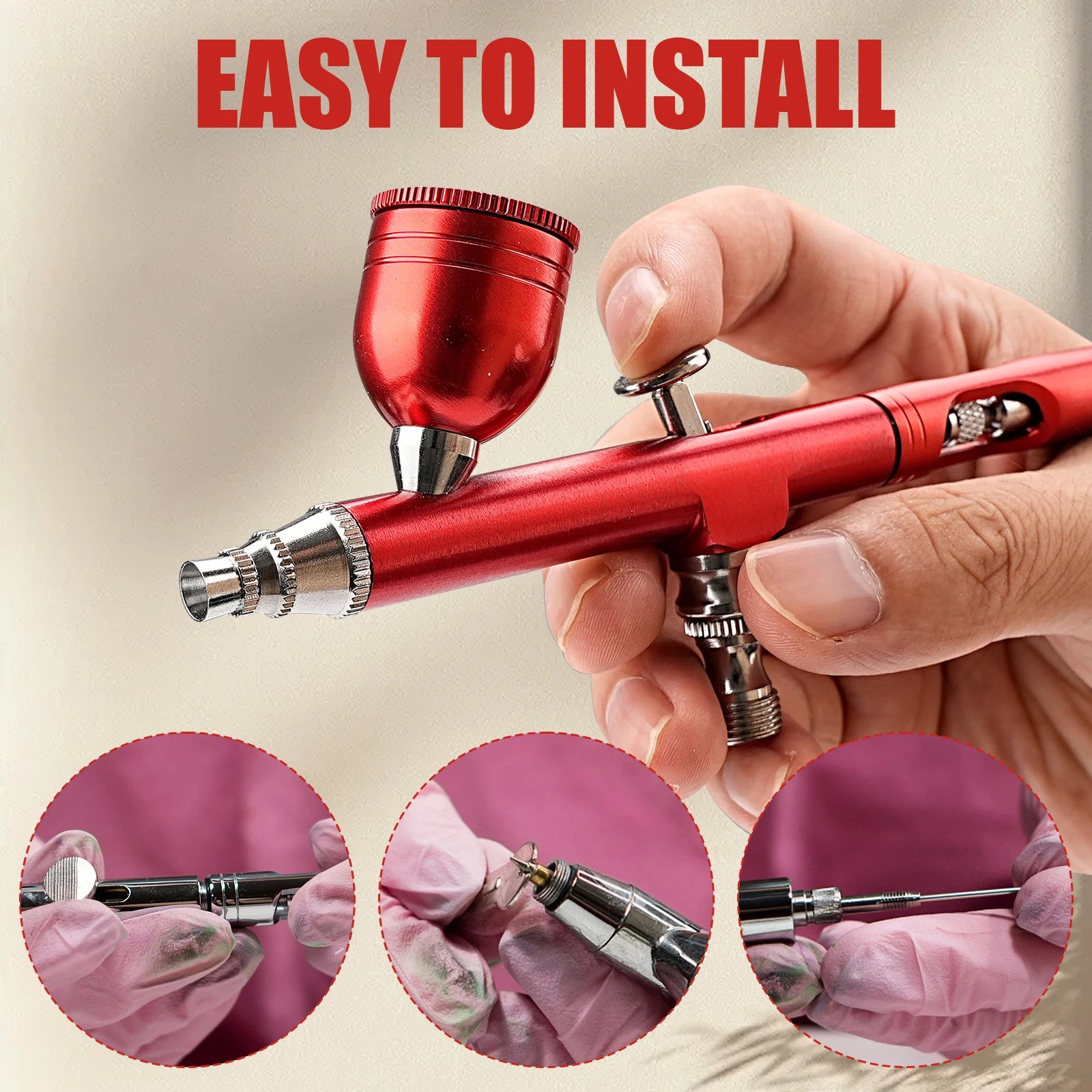 3pcs set 0.2/0.3/0.5mm Airbrush Nozzle Needle Airbrushes Spray Gun Spraying Paint Sprayer Replacement parts Tool Accessories 3