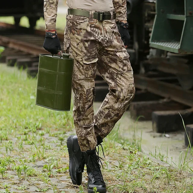 Pantalones tácticos de camuflaje para hombre, monos de senderismo