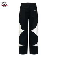 Black Blue Loose Vintage Best Quality THUG CLUB Jeans Pants Men Woman Hip Hop Patchwork Fashion Buttons Trousers Sweatpants 2