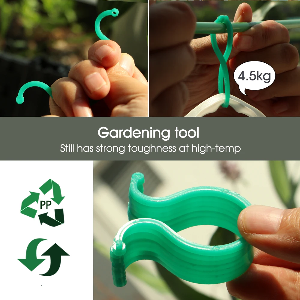 30-100PCS Plastic Garden Plants Support Clip Reusable for Greenhouse Agriculture Vegetable Tomato Vine Fixed Climb Clamp Buckle