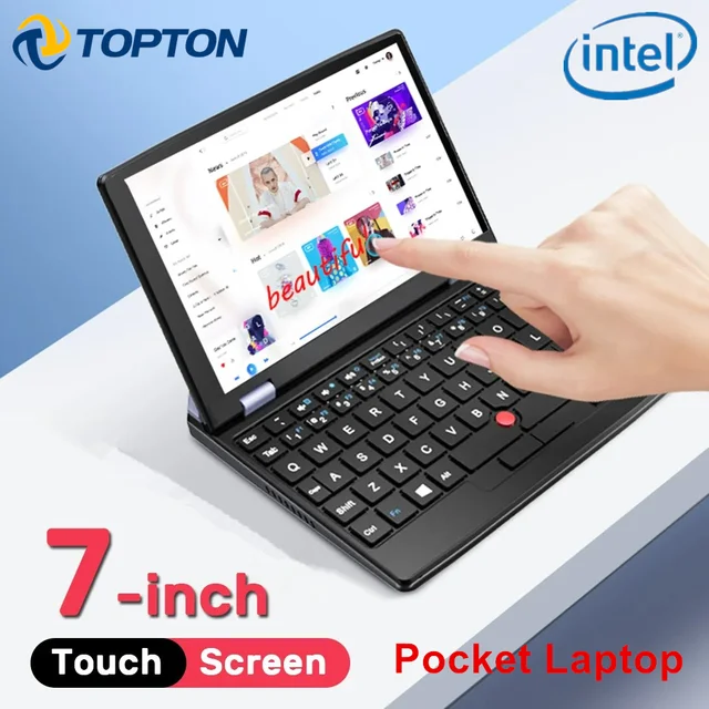 Topton-Mini ordinateur portable de poche, 7 pouces, écran tactile, J4105  J4125, 12 Go DDR4, ordinateur de bureau Ultrabook, Notebook 2.0MP, Netbook,  Windows 11 - AliExpress