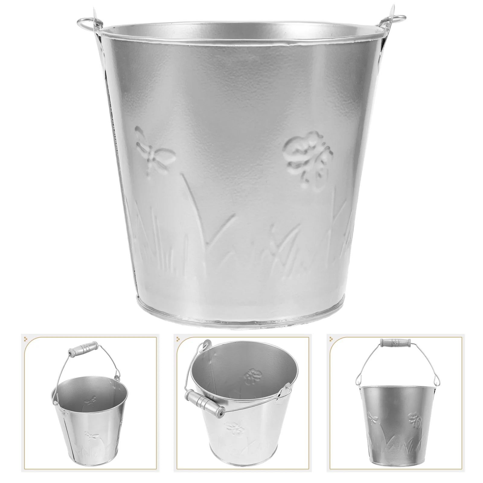 

Iron Bucket Flower Pot Indoor Pots Plants Decor Garden Planter Decoration Dried Decorate Handheld Decorative Vase