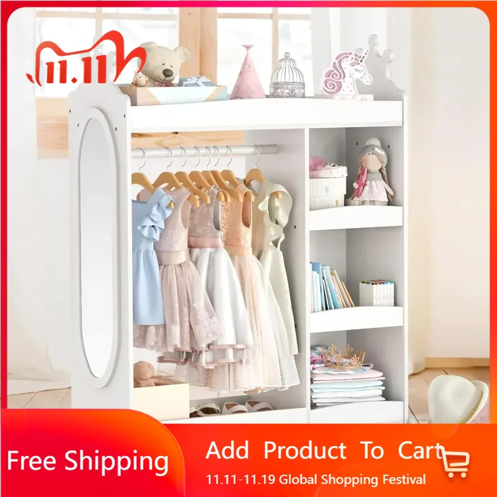 Children's Wardrobes, Kids Wardrobe with 3 Hooks, Kids Closet for Girls Boys, Armoire Costume Organizer