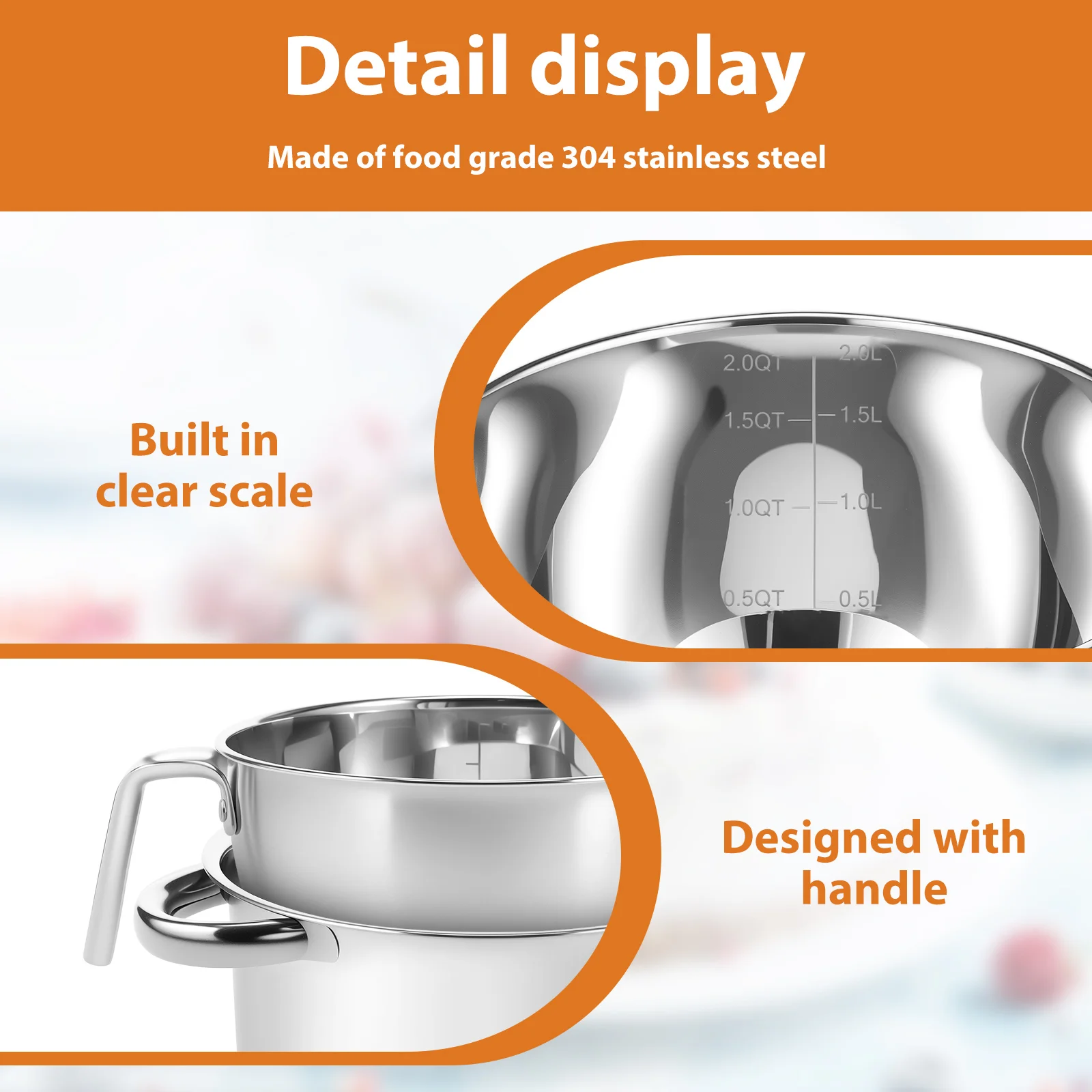 Bakeware Wax Candle Candy Melts Chocolate Double Boiler Pot Set Stainless Steel Chocolate Melting Bowl Cheese Melting Pots