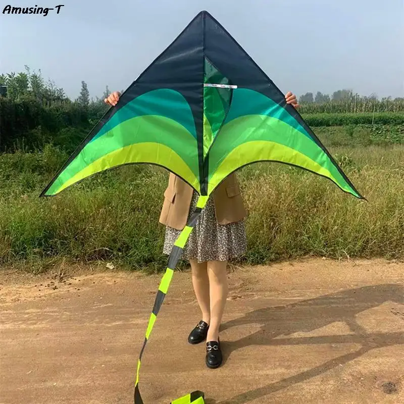 1pc Funny Large Delta Kites Tails With Handle Outdoor Play Toys For