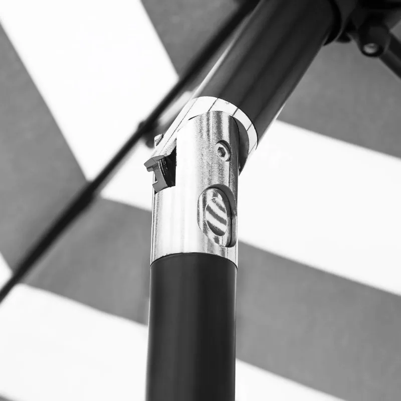 9' Patio Umbrella Outdoor Table Umbrella with 8 Sturdy Ribs (Black and White) 5