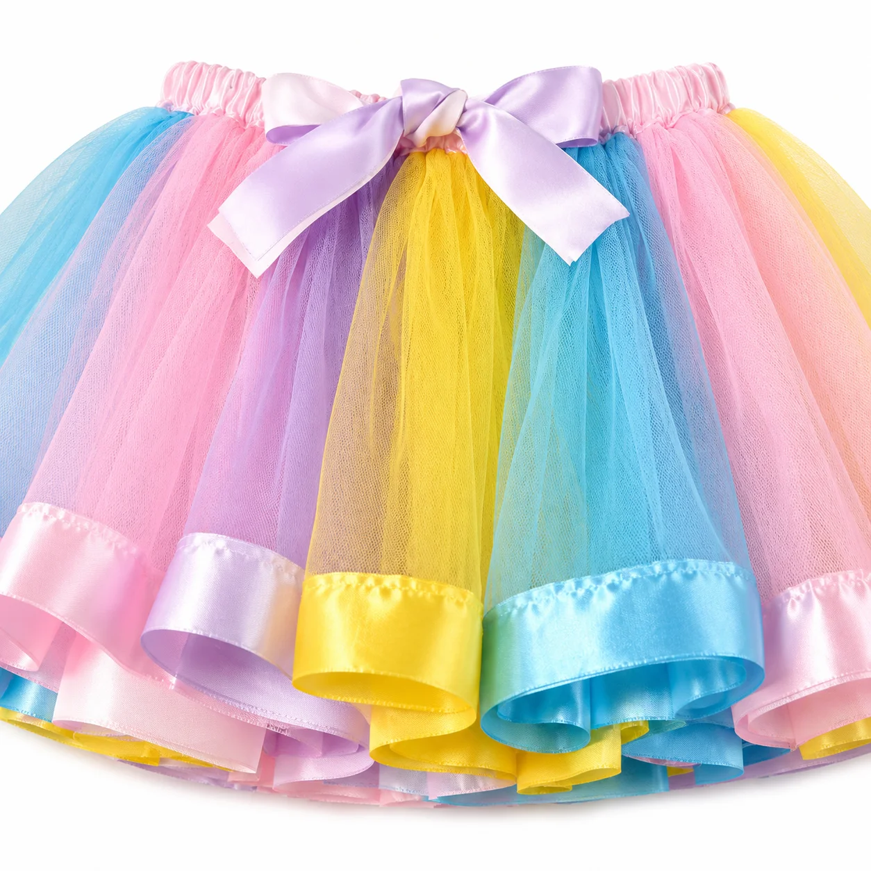 Set di vestiti magici per compleanno per bambini, t-shirt a maniche corte con stampa arcobaleno per ragazze + gonna tutù con fiocco colorato, costume per feste di compleanno per bambini - immagine 4