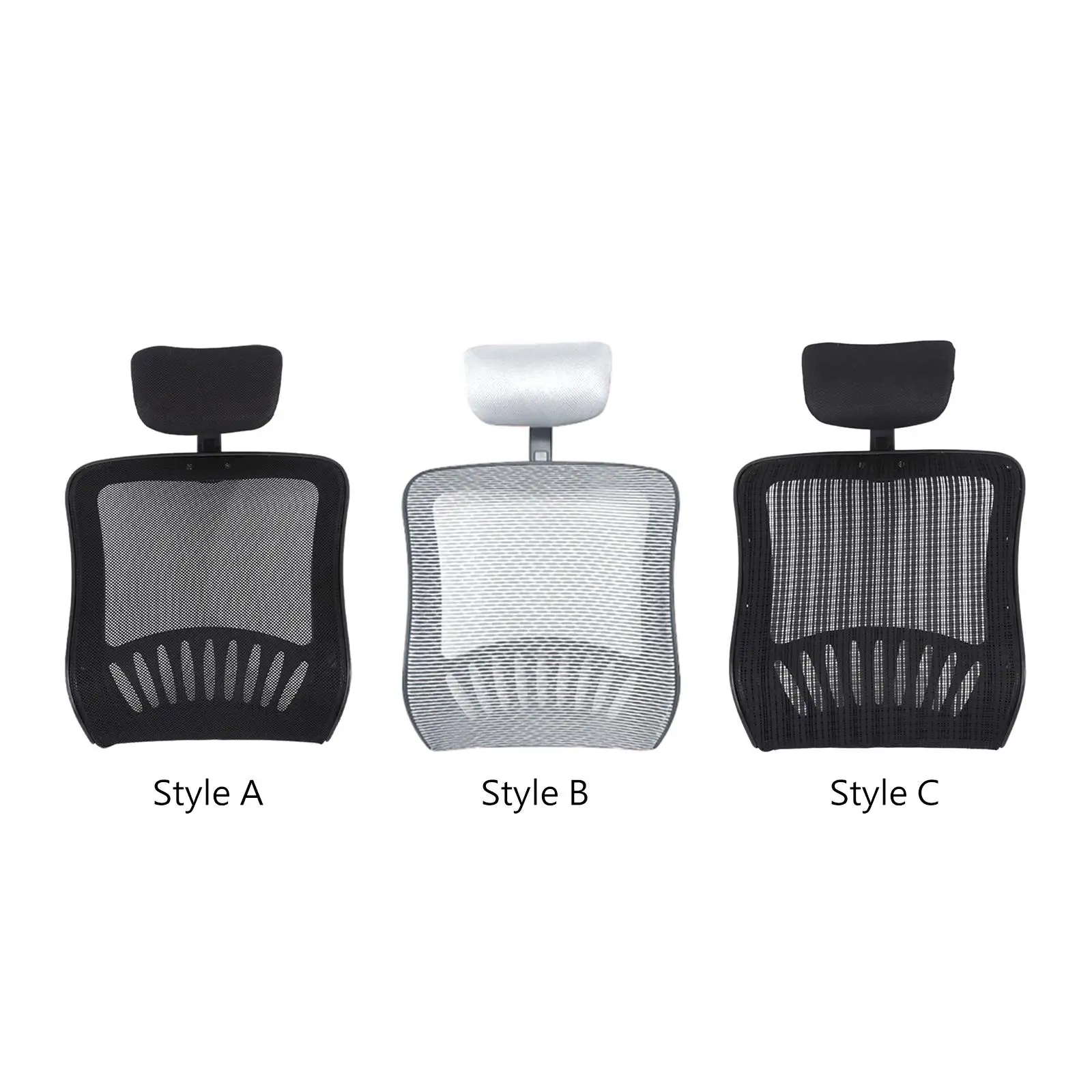 

Office Chair Replacement Mesh Back Support Backrest with Headrest, Easy Installation for Desk Chairs, Computer Chairs