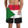 2025 Summer Polyester SUDAN Country Flag 3D Printed Men's Board Shorts Beach Pocket Running Summer Pants 2