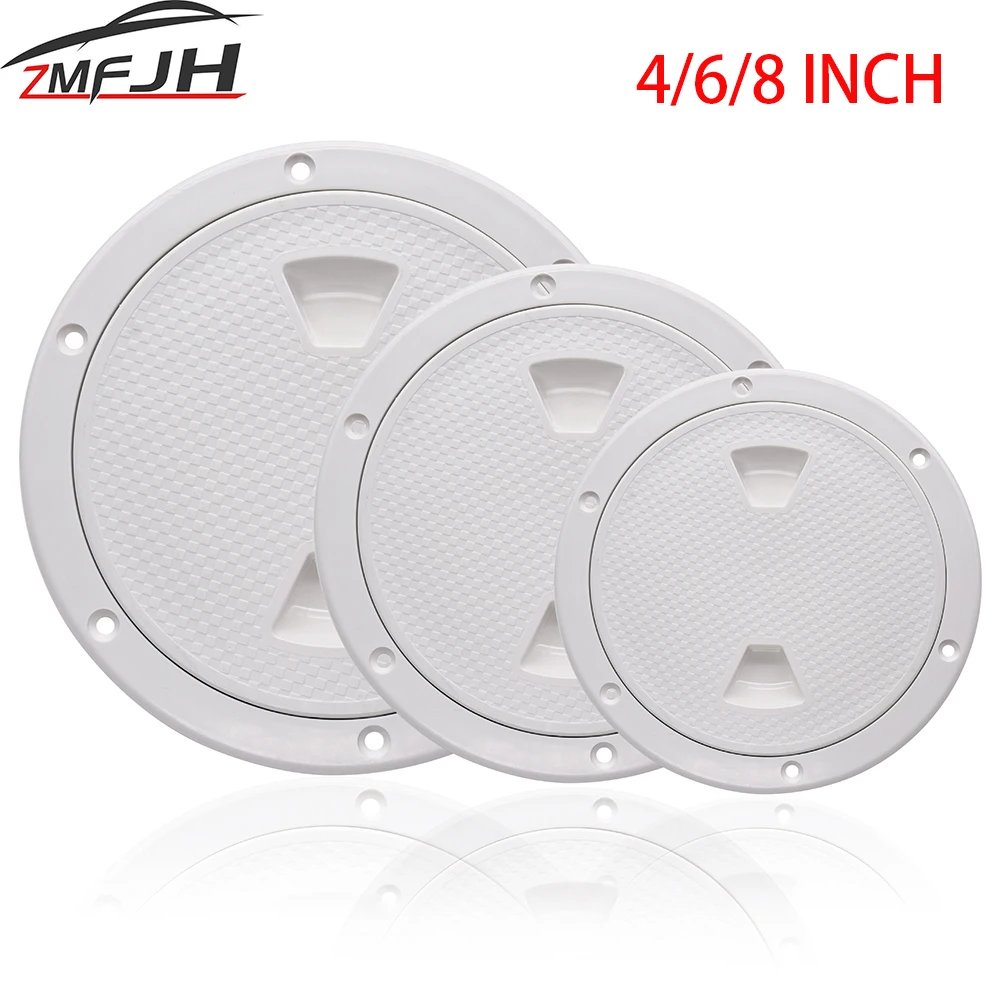 Piatto Di Ispezione Rotondo 4 Pollici Per Barche | Copri Portello In Plastica ABS | Diametro Interno 101 Mm | Antiscivolo E Impermeabile | Accessorio Marino Sicuro