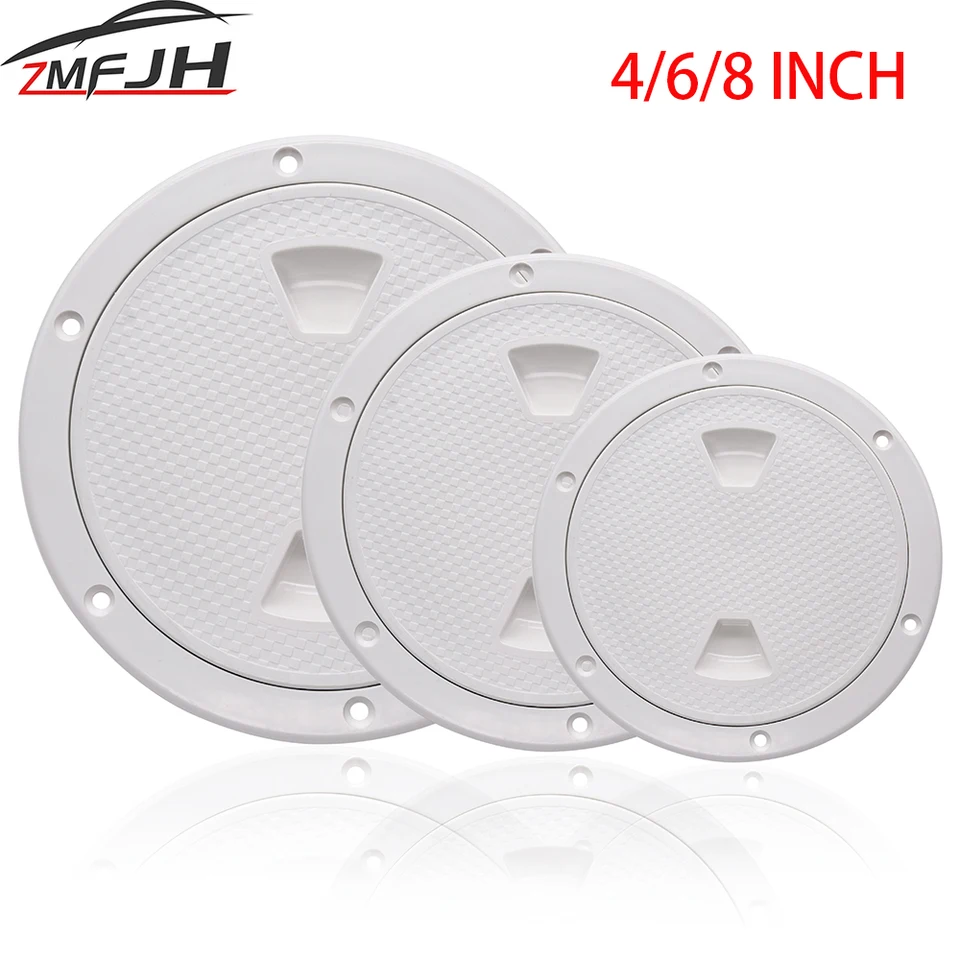Couvercle Trappe Inspection Rond Pour Bateau/yacht - 10,2/15,2/20,3 Cm - ABS Blanc, Vissable, étanche - Avec Vis