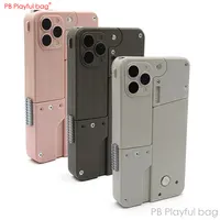 New Mobile Phone Folding Toy Blaster Leisure Shell ejection toy gun Simulated Phone Adult Children Entertainment toys Gifts AC99 2