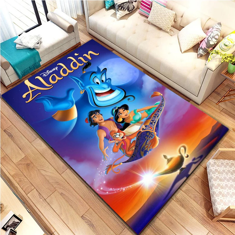 

Disney Aladdin Princess Jasmine 3D Large Area Rugs Carpet for Home Living Room Bedroom Sofa Doormat Kids Non-slip Floor Mat Gift