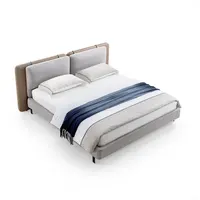Lit en tissu minimaliste moderne, chambre principale de luxe abordable italienne, 1.5 m, 1.8 m, coton et lin de haute qualité 5